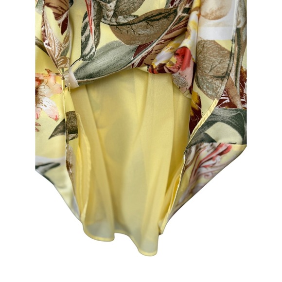White House Black Market Floral Lace Back Lined Havana Cami Yellow Floral Size M - Picture 7 of 10